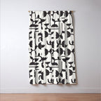 Linocut Tulip Pattern #3 Window Curtain Gallery Image 3