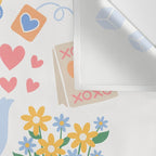 Cup of Tea Floral - Multi-color on White Wall Tapestry Gallery Image 3
