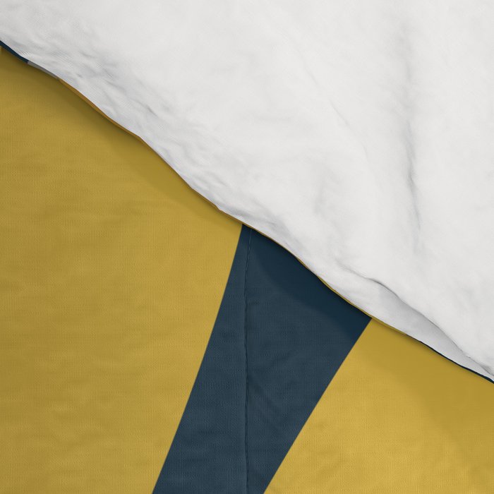 Bali Flowers Floral Pattern in Mustard, Gray, and Navy Blue Comforter Gallery Image 4
