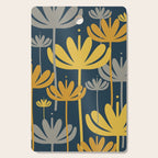 Bali Flowers Floral Pattern in Mustard, Gray, and Navy Blue Cutting Board Gallery Image 1