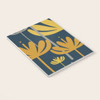 Bali Flowers Floral Pattern in Mustard, Gray, and Navy Blue Notebook Gallery Image 3