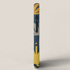 Bali Flowers Floral Pattern in Mustard, Gray, and Navy Blue iPhone Case Gallery Image 2