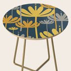 Bali Flowers Floral Pattern in Mustard, Gray, and Navy Blue Side Table Gallery Image 2