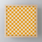 Checkerboard Mini Check Checked Pattern in Honey Mustard and Cream Mini Art Print Gallery Image 1