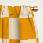Checkerboard Mini Check Checked Pattern in Honey Mustard and Cream Window Curtain Gallery Image 2