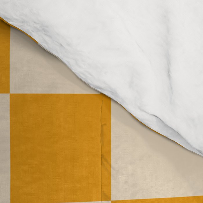 Checkerboard Mini Check Checked Pattern in Honey Mustard and Cream Comforter Gallery Image 4