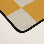 Checkerboard Mini Check Checked Pattern in Honey Mustard and Cream Desk Mat Gallery Image 4