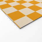 Checkerboard Mini Check Checked Pattern in Honey Mustard and Cream Welcome Mat Gallery Image 2