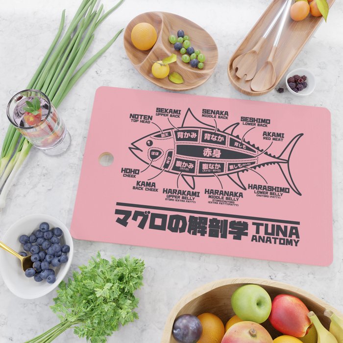Tuna Anatomy Japanese Maguro Sushi - Coral Cutting Board Gallery Image 2