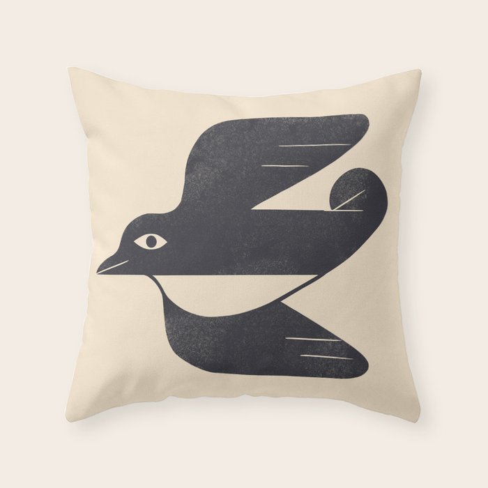 Minimal Blackbird No. 4 Throw Pillow Gallery Image 6