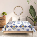 Mosaic,mediterranean,blue tiles art Comforter Gallery Image 3