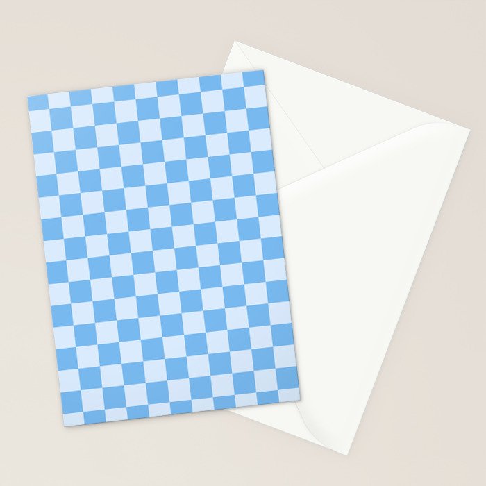 Light Blue Checks Stationery Card Gallery Image 2