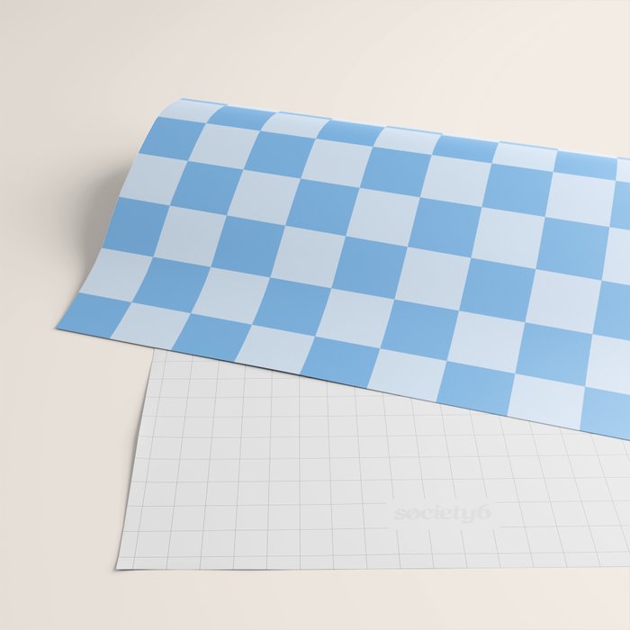 Light Blue Checks Wrapping Paper Gallery Image 2