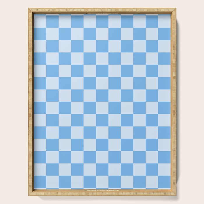 Light Blue Checks Serving Tray Gallery Image 1