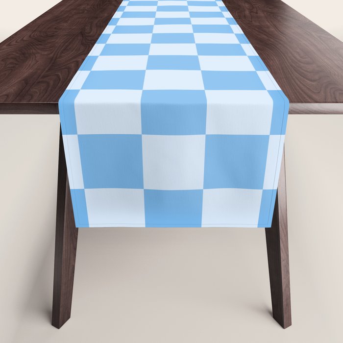 Light Blue Checks Table Runner Gallery Image 1