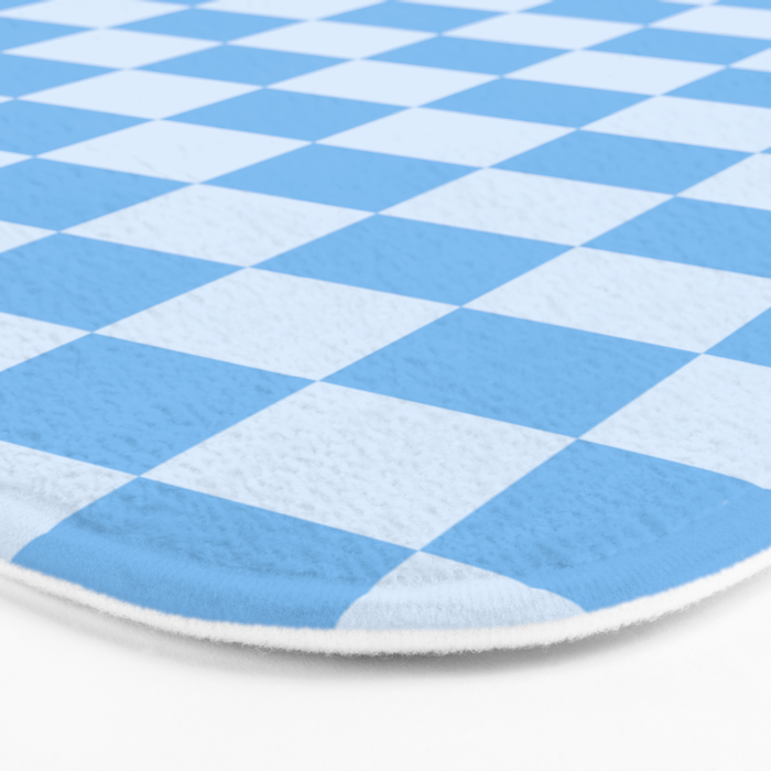 Light Blue Checks Bath Mat Gallery Image 3