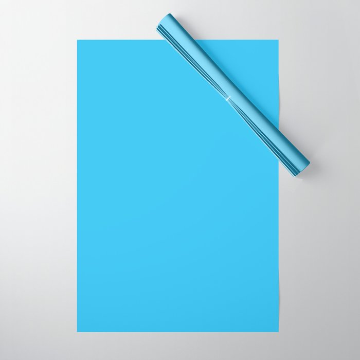 Turquoise Bright Blue Solid Color Wrapping Paper Gallery Image 1