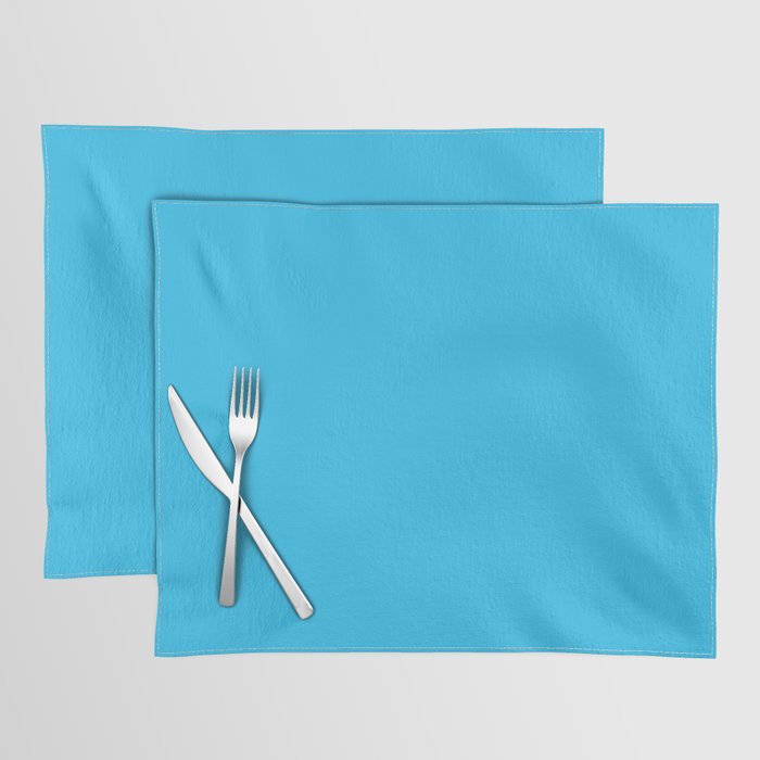 Turquoise Bright Blue Solid Color Placemat Gallery Image 1
