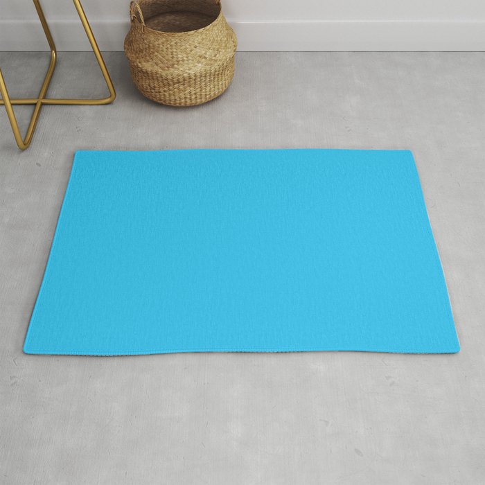 Turquoise Bright Blue Solid Color Rug Gallery Image 1
