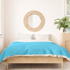 Turquoise Bright Blue Solid Color Duvet Cover Gallery Image 3