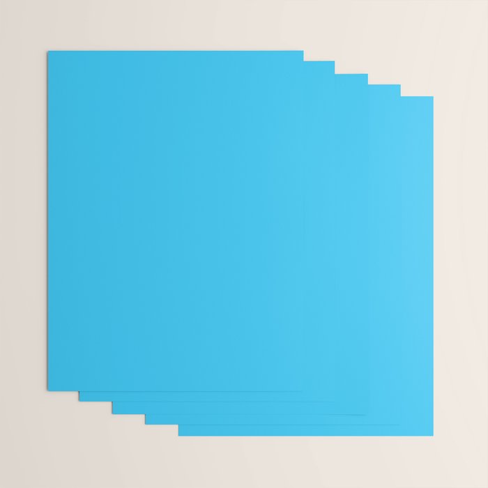 Turquoise Bright Blue Solid Color Wrapping Paper Gallery Image 3