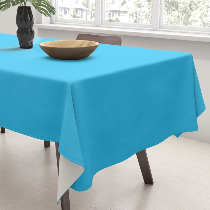 Turquoise Bright Blue Solid Color Tablecloth Gallery Image 3