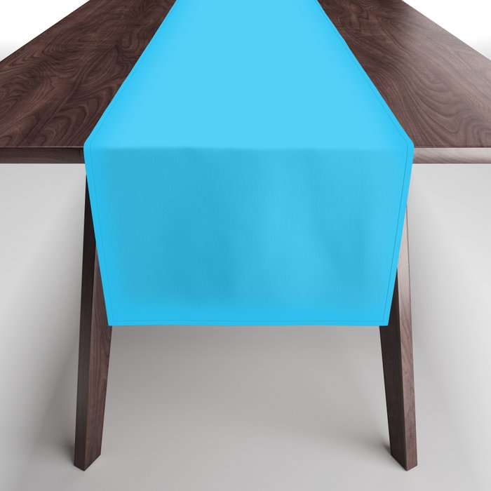 Turquoise Bright Blue Solid Color Table Runner Gallery Image 1