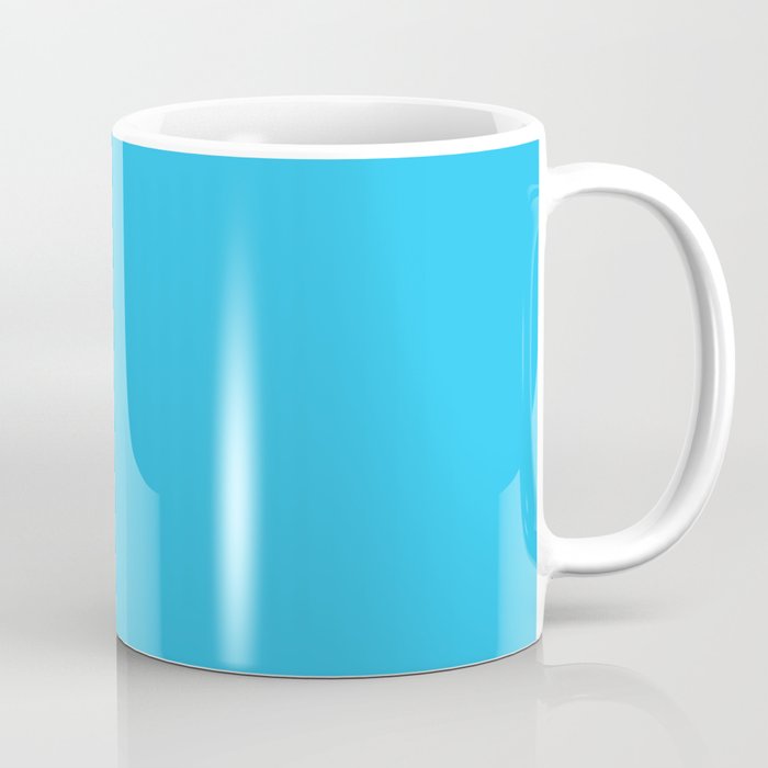 Turquoise Bright Blue Solid Color Coffee Mug Gallery Image 1
