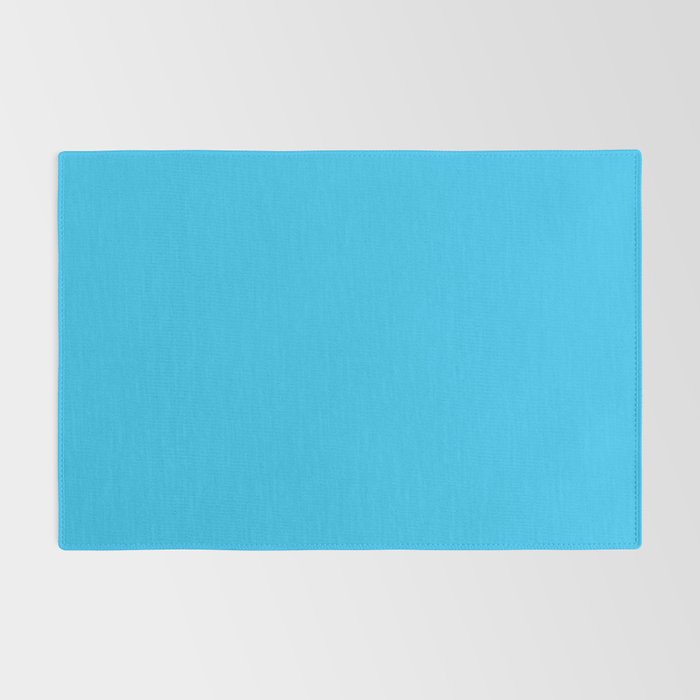 Turquoise Bright Blue Solid Color Rug Gallery Image 2