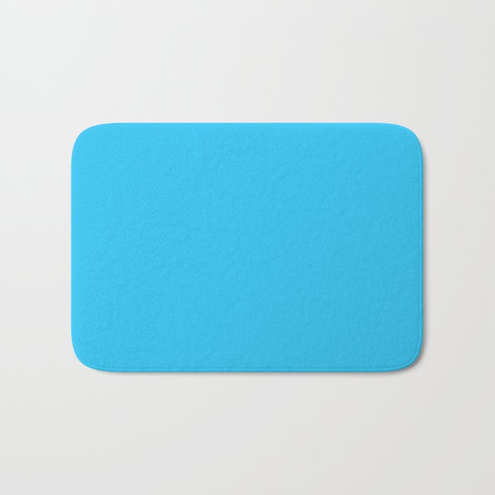 Turquoise Bright Blue Solid Color Bath Mat Gallery Image 1
