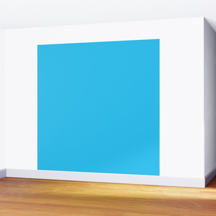 Turquoise Bright Blue Solid Color Wall Mural Gallery Image 2