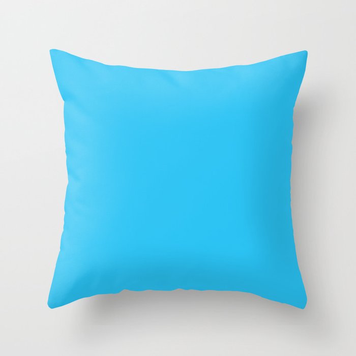 Turquoise Bright Blue Solid Color Throw Pillow Gallery Image 6