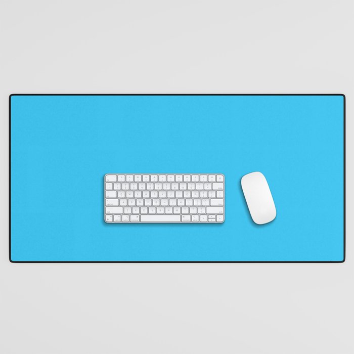 Turquoise Bright Blue Solid Color Desk Mat Gallery Image 1