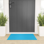 Turquoise Bright Blue Solid Color Welcome Mat Gallery Image 3