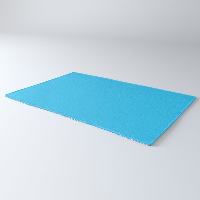 Turquoise Bright Blue Solid Color Rug Gallery Image 3