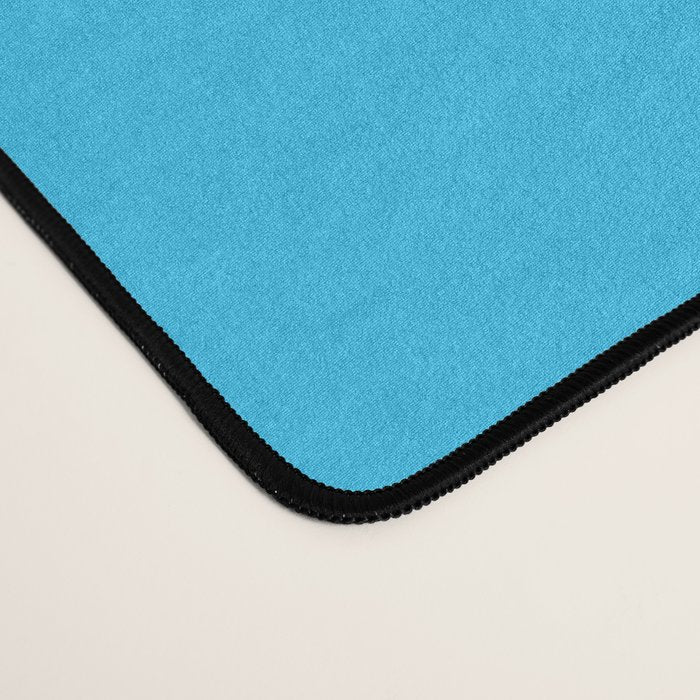 Turquoise Bright Blue Solid Color Desk Mat Gallery Image 4