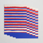 Bold Serrate Stripe Pattern Blue Red Cream Wrapping Paper Gallery Image 3