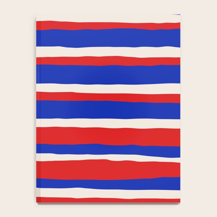 Bold Serrate Stripe Pattern Blue Red Cream Notebook Gallery Image 4