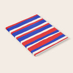 Bold Serrate Stripe Pattern Blue Red Cream Notebook Gallery Image 2
