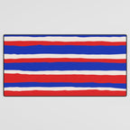 Bold Serrate Stripe Pattern Blue Red Cream Desk Mat Gallery Image 3