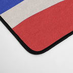 Bold Serrate Stripe Pattern Blue Red Cream Desk Mat Gallery Image 4