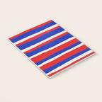 Bold Serrate Stripe Pattern Blue Red Cream Notebook Gallery Image 3