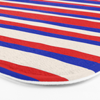 Bold Serrate Stripe Pattern Blue Red Cream Bath Mat Gallery Image 3