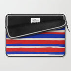 Bold Serrate Stripe Pattern Blue Red Cream Laptop Sleeve Gallery Image 2