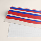 Bold Serrate Stripe Pattern Blue Red Cream Wrapping Paper Gallery Image 2