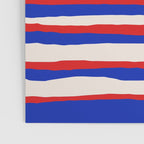 Bold Serrate Stripe Pattern Blue Red Cream Poster Gallery Image 3