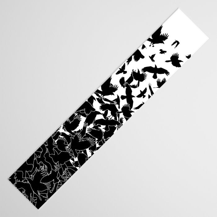 Raven Crow Flying Birds Abstract Goth Halloween Pattern Table Runner Gallery Image 3