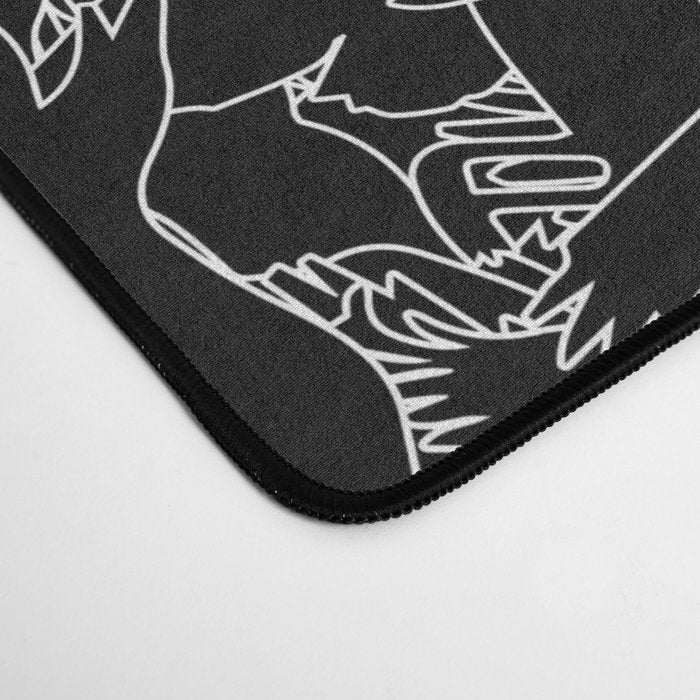 Raven Crow Flying Birds Abstract Goth Halloween Pattern Desk Mat Gallery Image 4