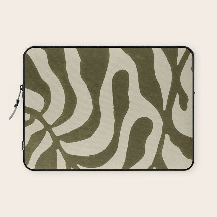 One Hundred-Leaved Plant #20 / Lino Print Laptop Sleeve Gallery Image 1