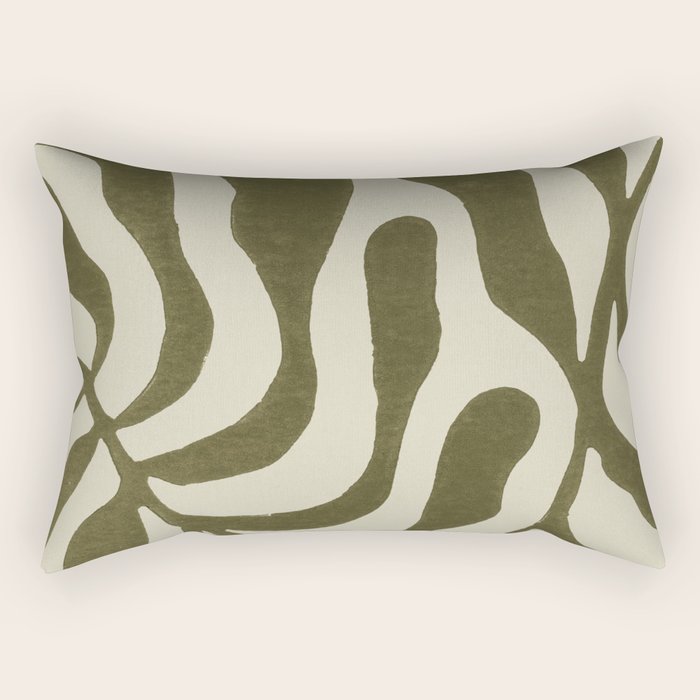 One Hundred-Leaved Plant #20 / Lino Print Rectangular Pillow Gallery Image 2